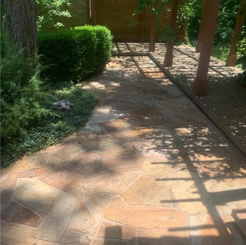 Pressure Washed Flagstone Patio