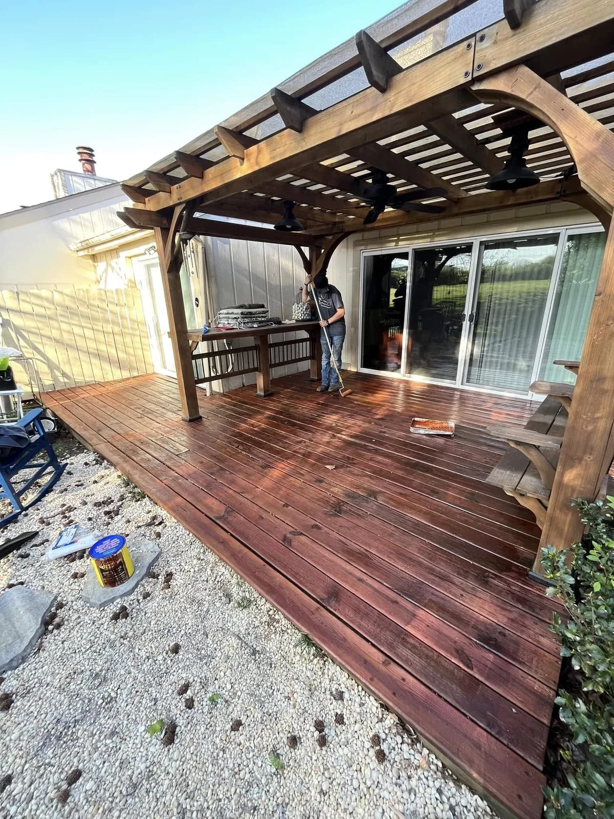 Stained Wooden Porch